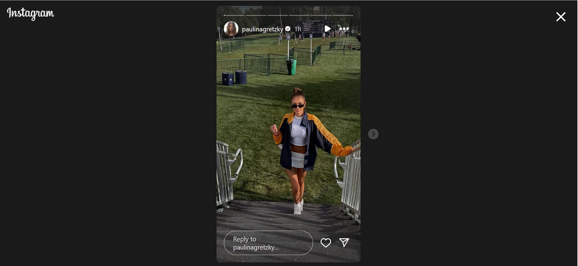 Paulina Gretzky outfit in the PGA Championship (Image via: IG @paulinagretzky)